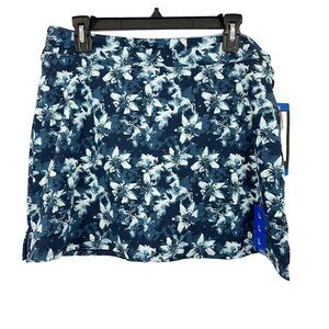 NEW Tranquility Active Skort Navy Blue Floral Built-in Shorts - Size Large